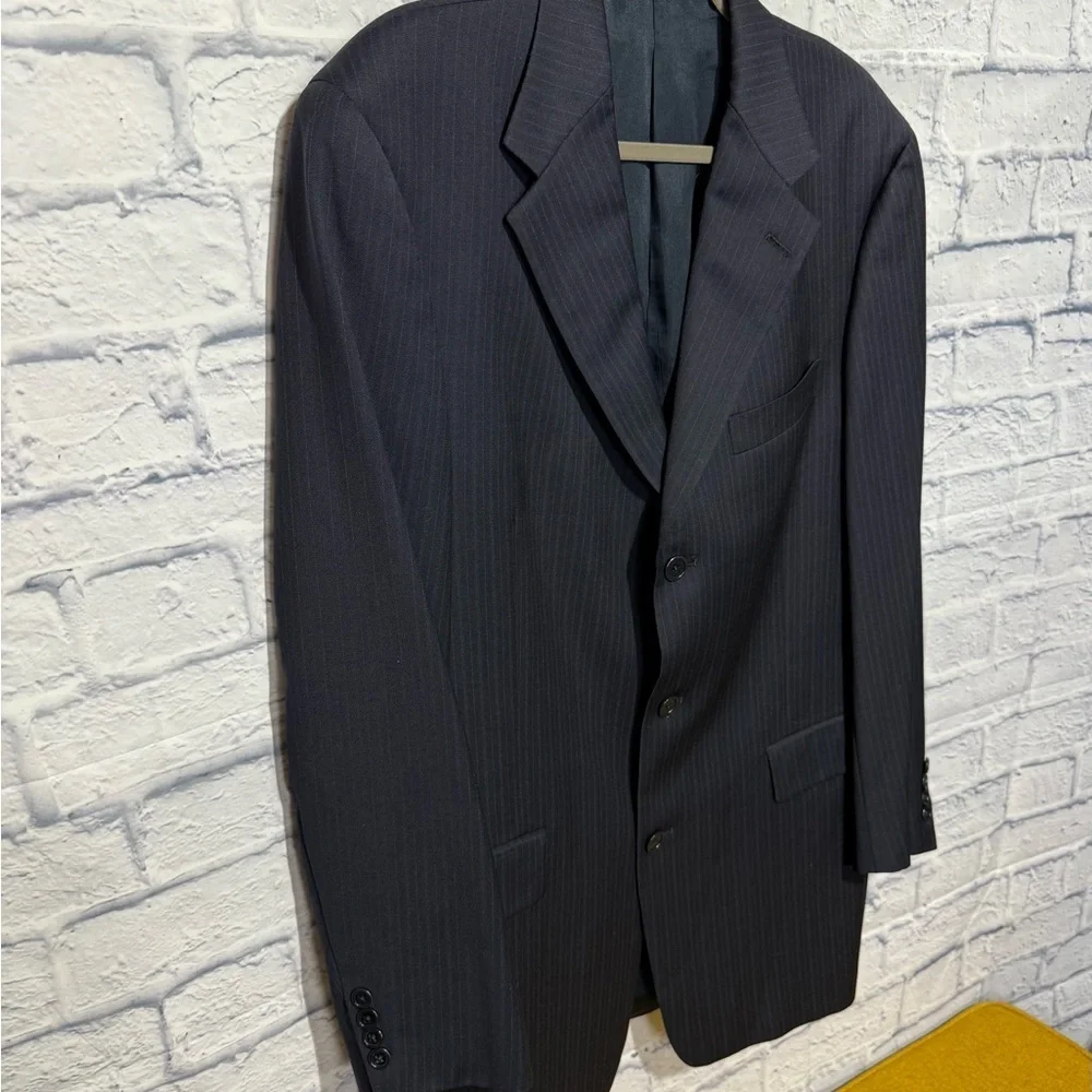 Men's Ted Baker London Navy Pinstripe Blazer, 42L, (See Description)